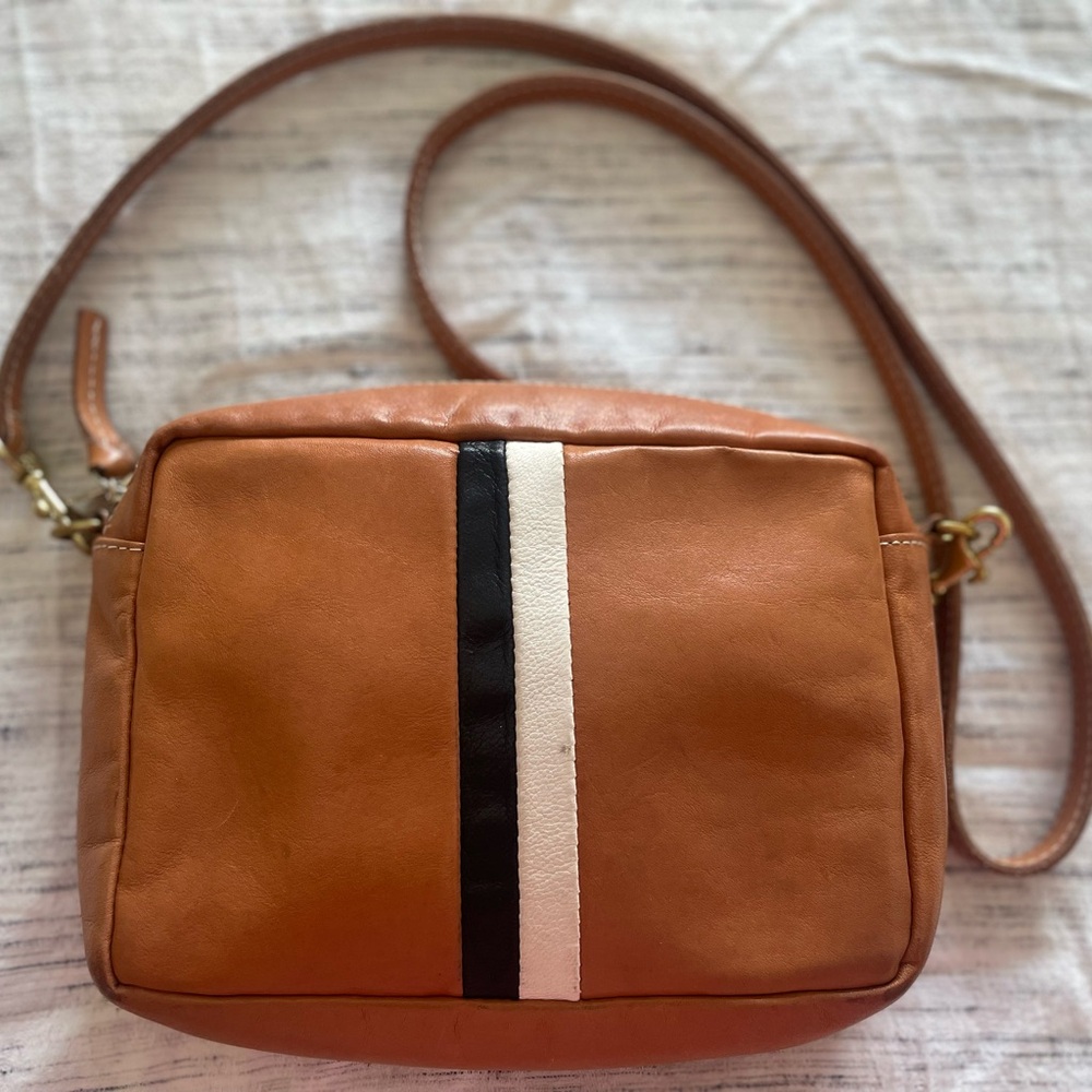 Clare V. Midi Sac Natural Rustique w/ Stripes